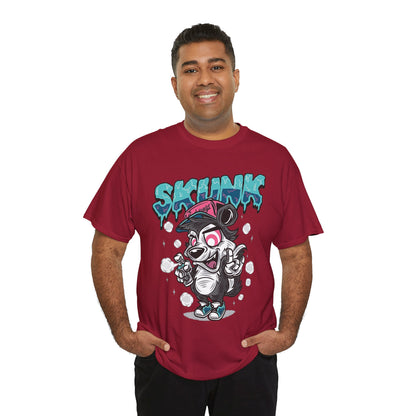 Cool Cartoon Graphic Tee - 'Skunk' Design, Unisex Heavy Cotton T-Shirt