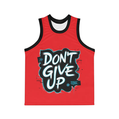 Unisex Basketball Jersey - Motivational Sport Tank with 'Don't Give Up' Design | Perfect for Gym, Team Sports, Fitness Events, Gifts
