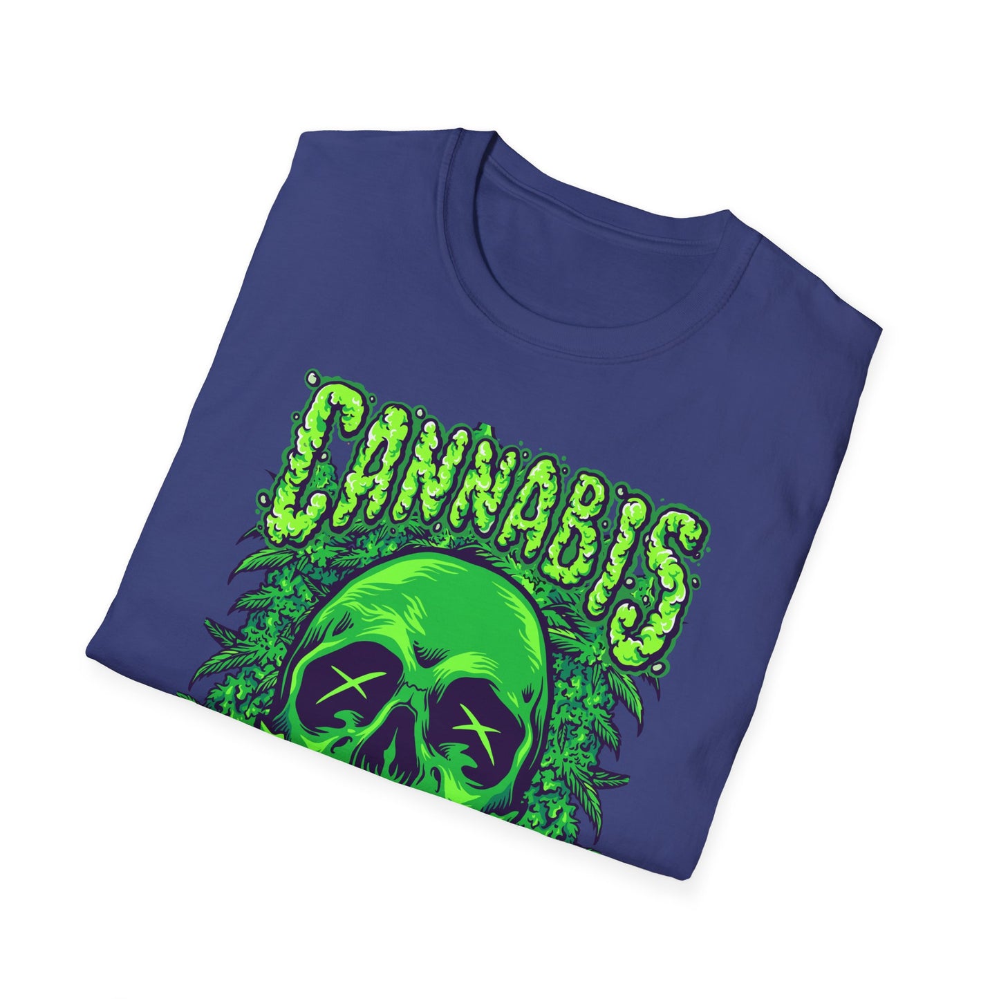 Green Skull Cannabis Unisex T-Shirt – Perfect for Stoner Culture and Everyday Wear