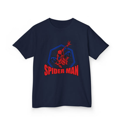 Kids Spider-Man Heavy Cotton Tee, Superhero Shirt, Marvel Tee for Boys, Birthday Gift, Comic-themed Apparel, Playwear
