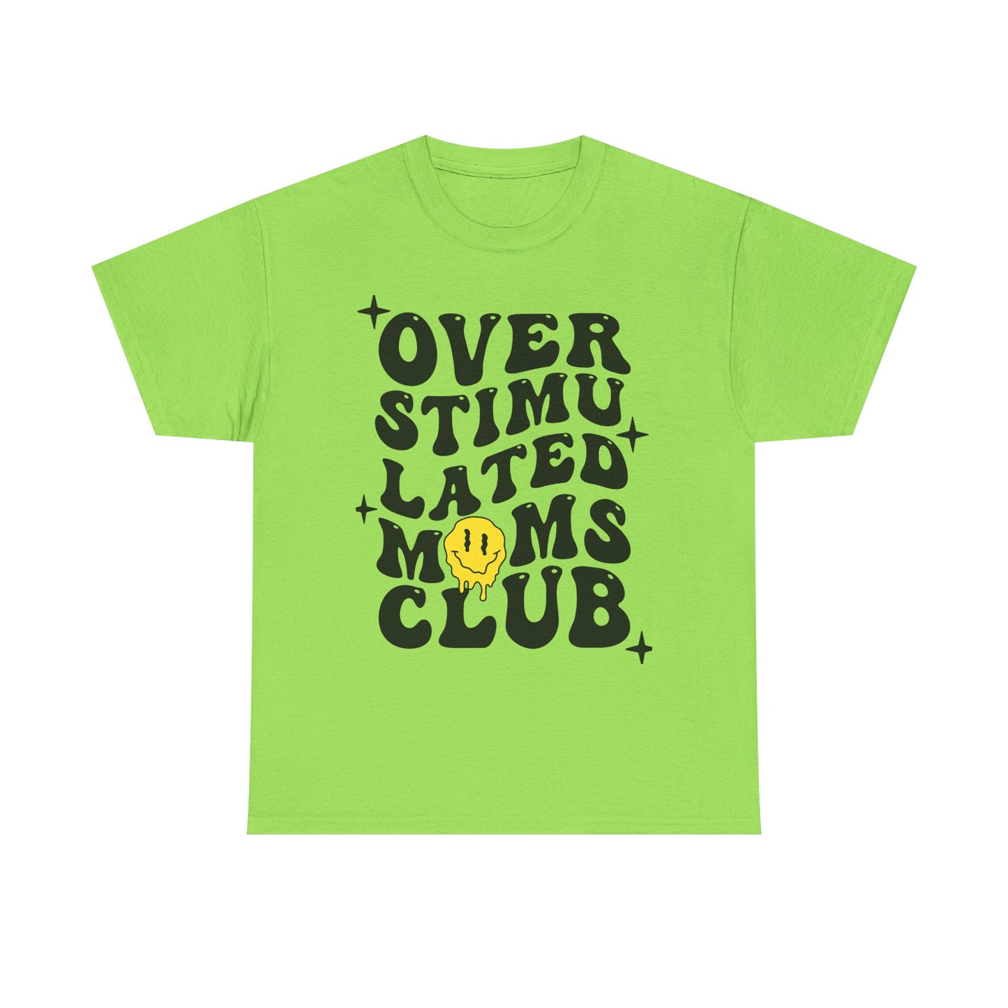 Overstimulated Moms Club Unisex Heavy Cotton Tee - Vibrant Orange T-Shirt for Busy Moms
