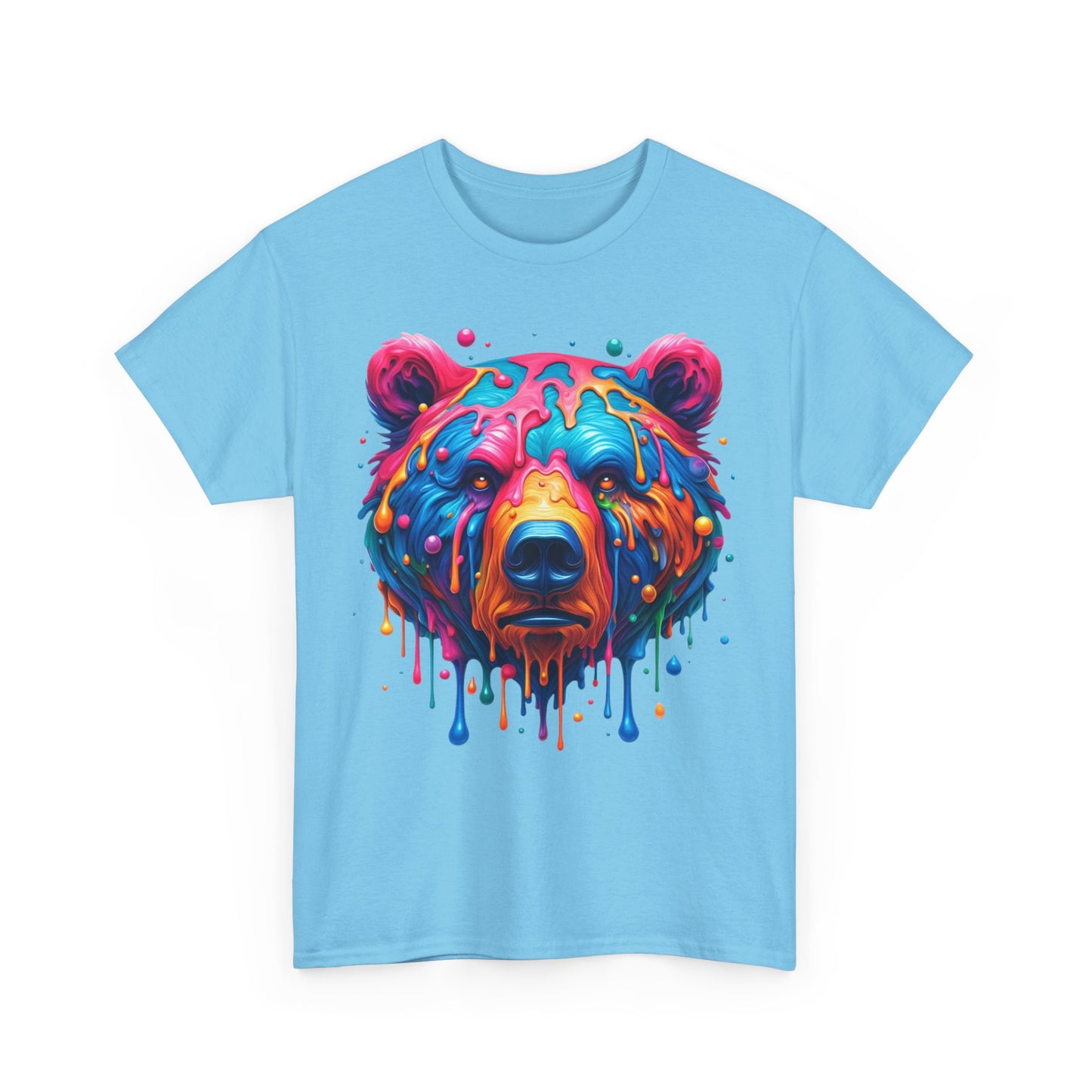 Colorful Bear Unisex Heavy Cotton Tee - Vibrant Art T-Shirt