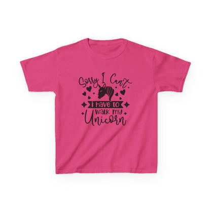 Funny Kids Unicorn Tee - "Sorry I Can't, I Have to Walk My Unicorn"