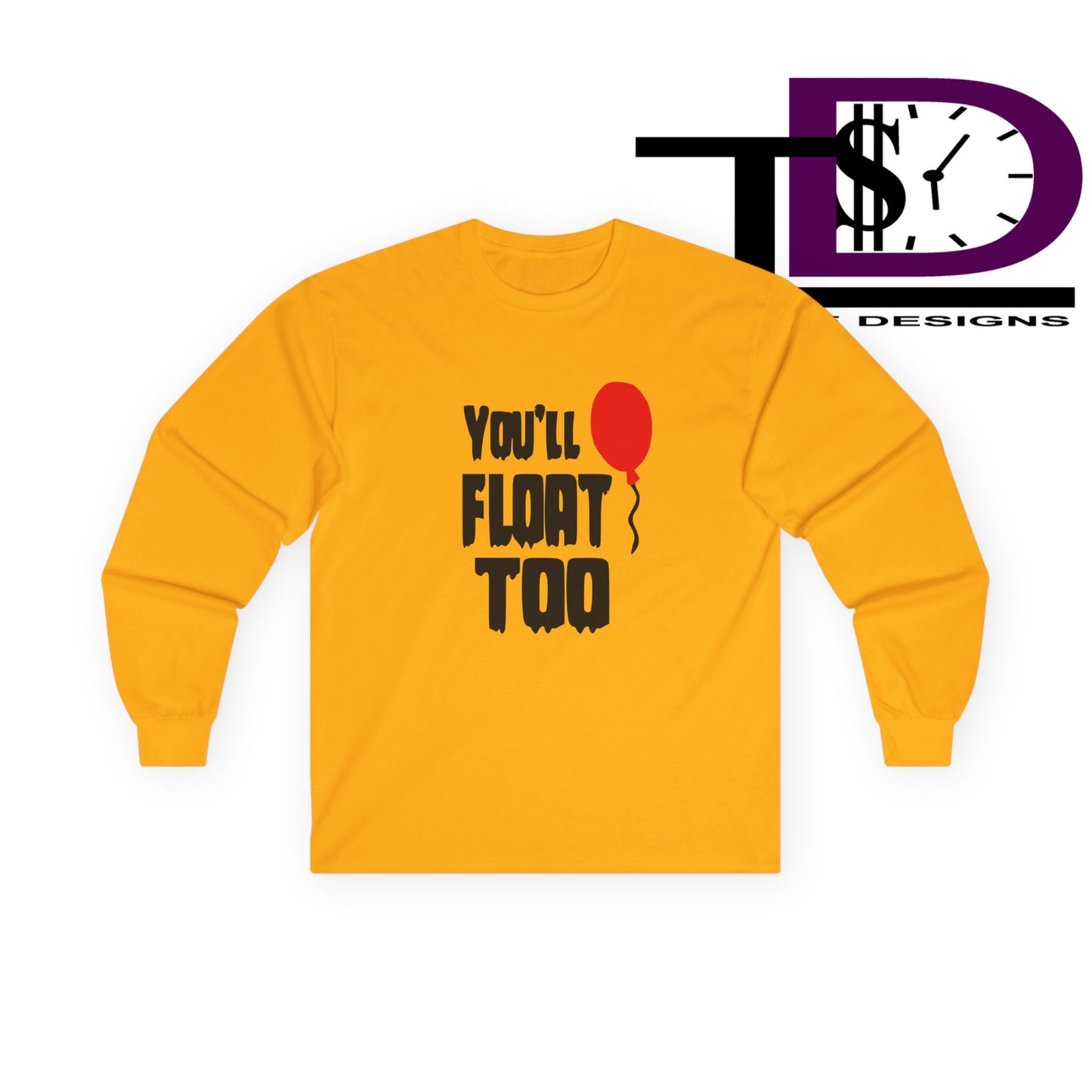 Spooky Long Sleeve Tee - You'll Float Too, Halloween Costume, Horror Lover Clothing, Unisex T-Shirt, Gift Idea