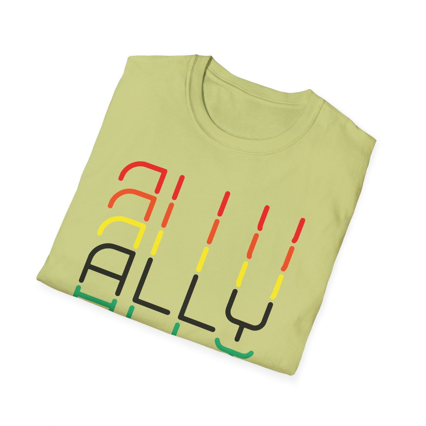 Pride Ally Unisex T-Shirt | Softstyle Tee for LGBTQ+ Support | Perfect for Pride Month, Festivals, or Everyday Wear