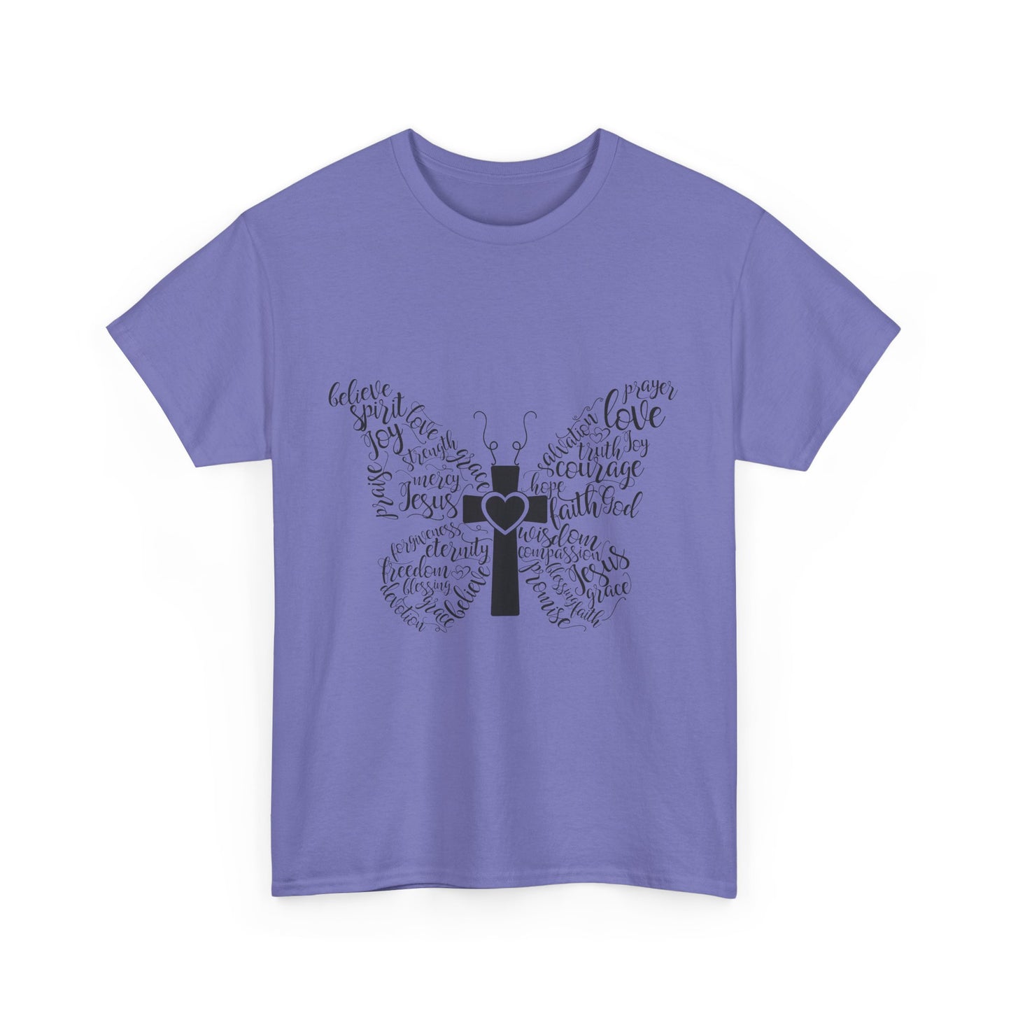 Inspirational Butterfly Unisex Heavy Cotton Tee - Love and Hope Design