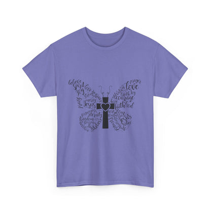 Inspirational Butterfly Unisex Heavy Cotton Tee - Love and Hope Design