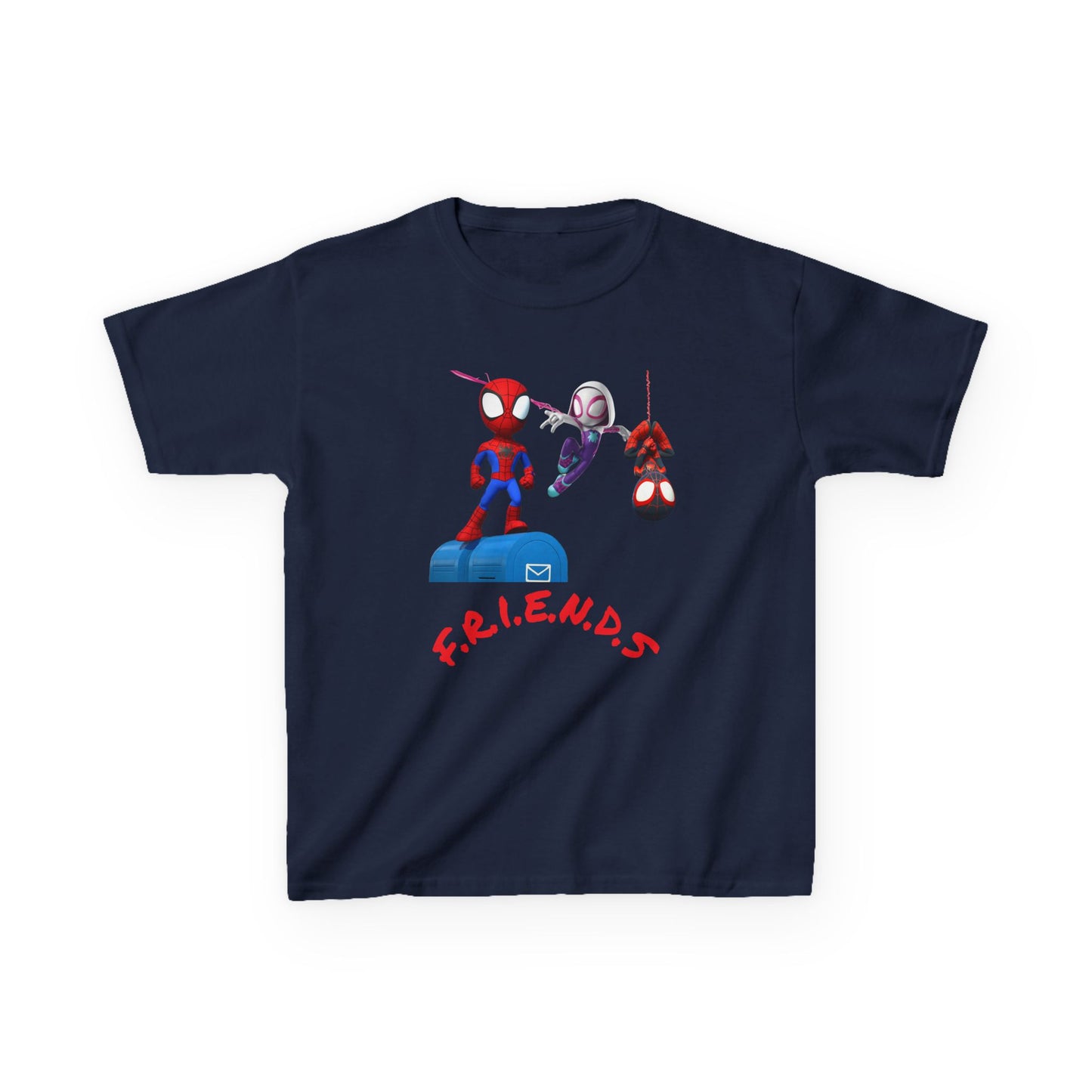 Kids' Friends Spider-Man Tee - Fun & Colorful Cotton T-Shirt for Young Superheroes