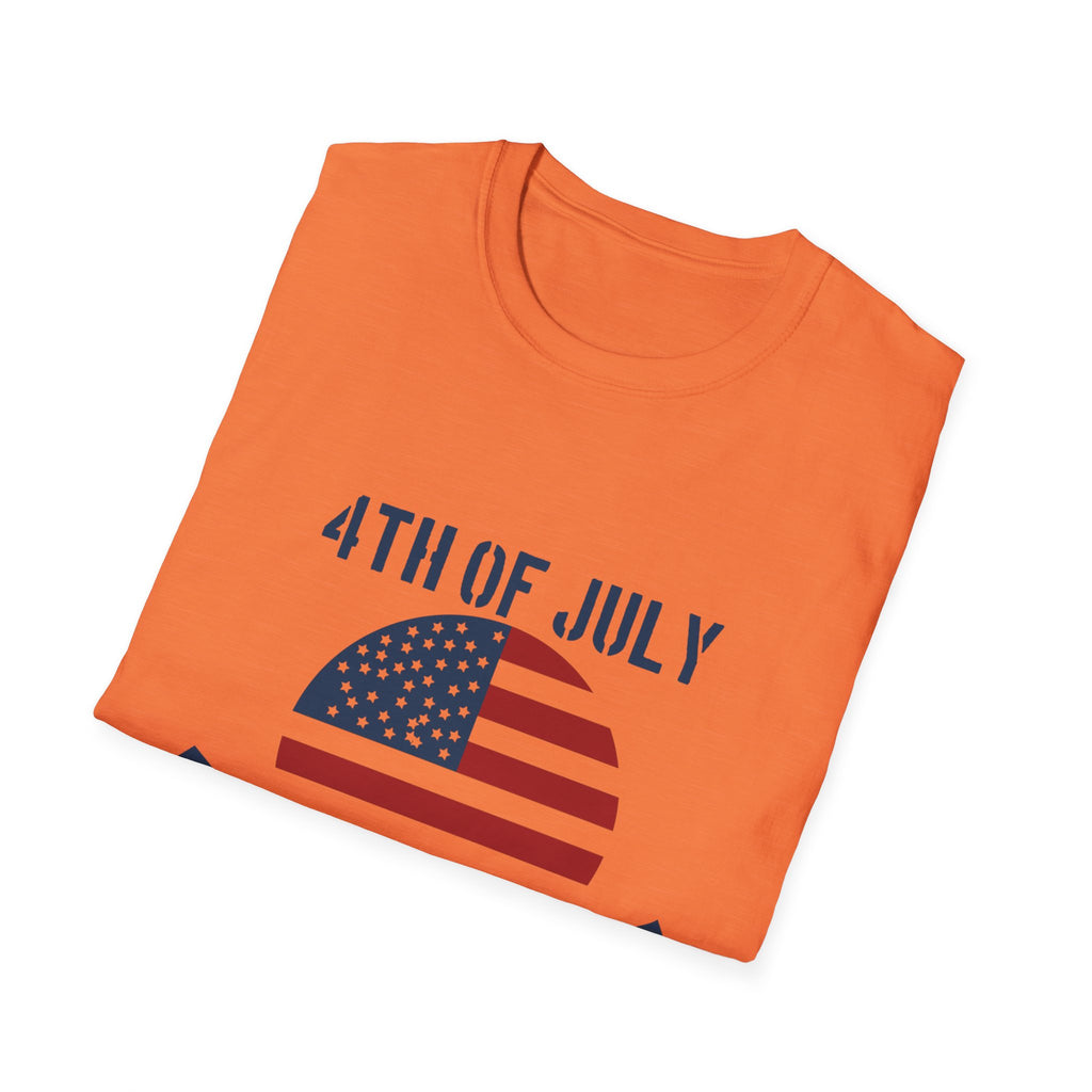 4th of July Unisex Softstyle T-Shirt, Independence Day Tee, Patriotic Shirt, July 4th Celebration Apparel, Summer BBQ Top