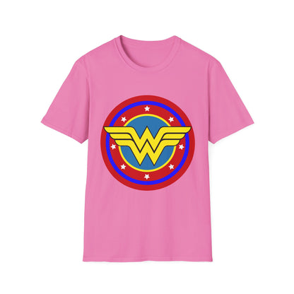 Wonder Woman Inspired Unisex Softstyle T-Shirt, Superhero Tee, Gift for Amazon Fans, Comic Con Outfit, Everyday Wear, Birthday Present