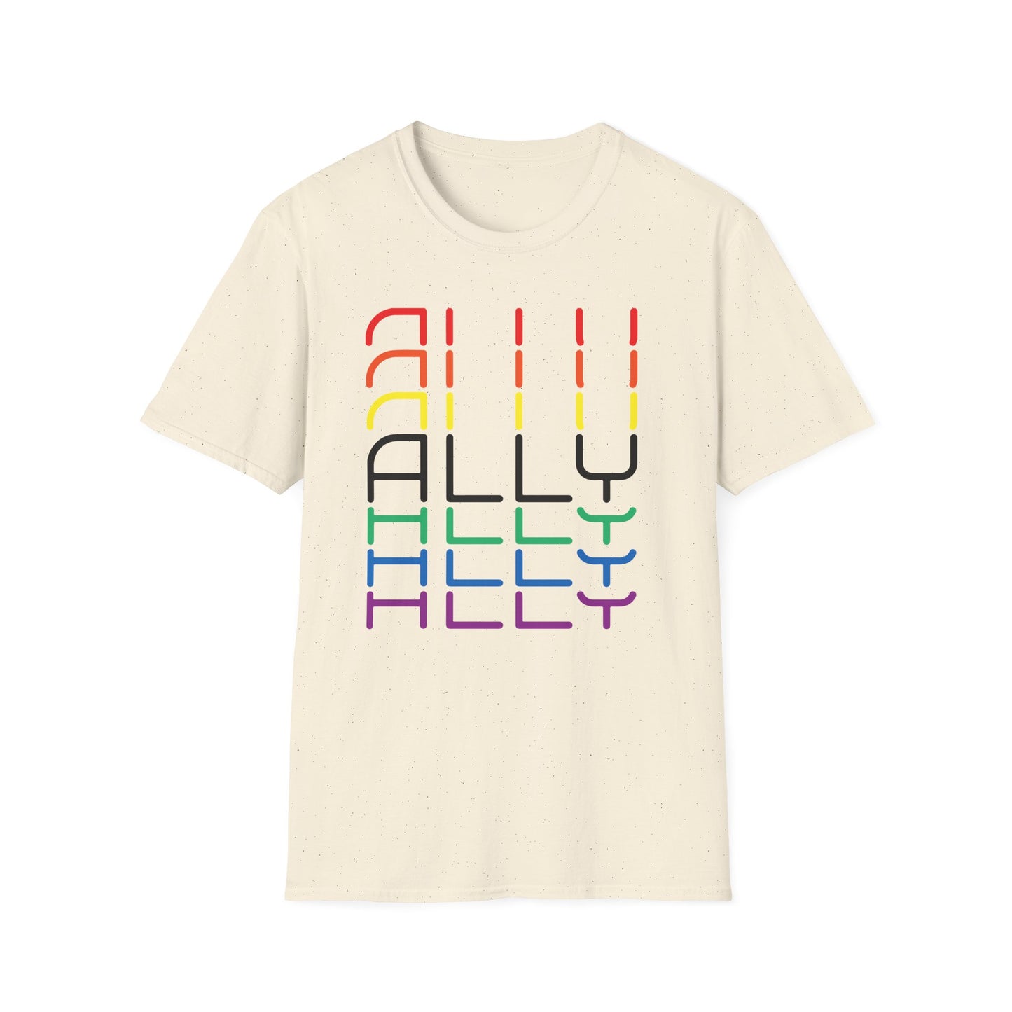 Pride Ally Unisex T-Shirt | Softstyle Tee for LGBTQ+ Support | Perfect for Pride Month, Festivals, or Everyday Wear