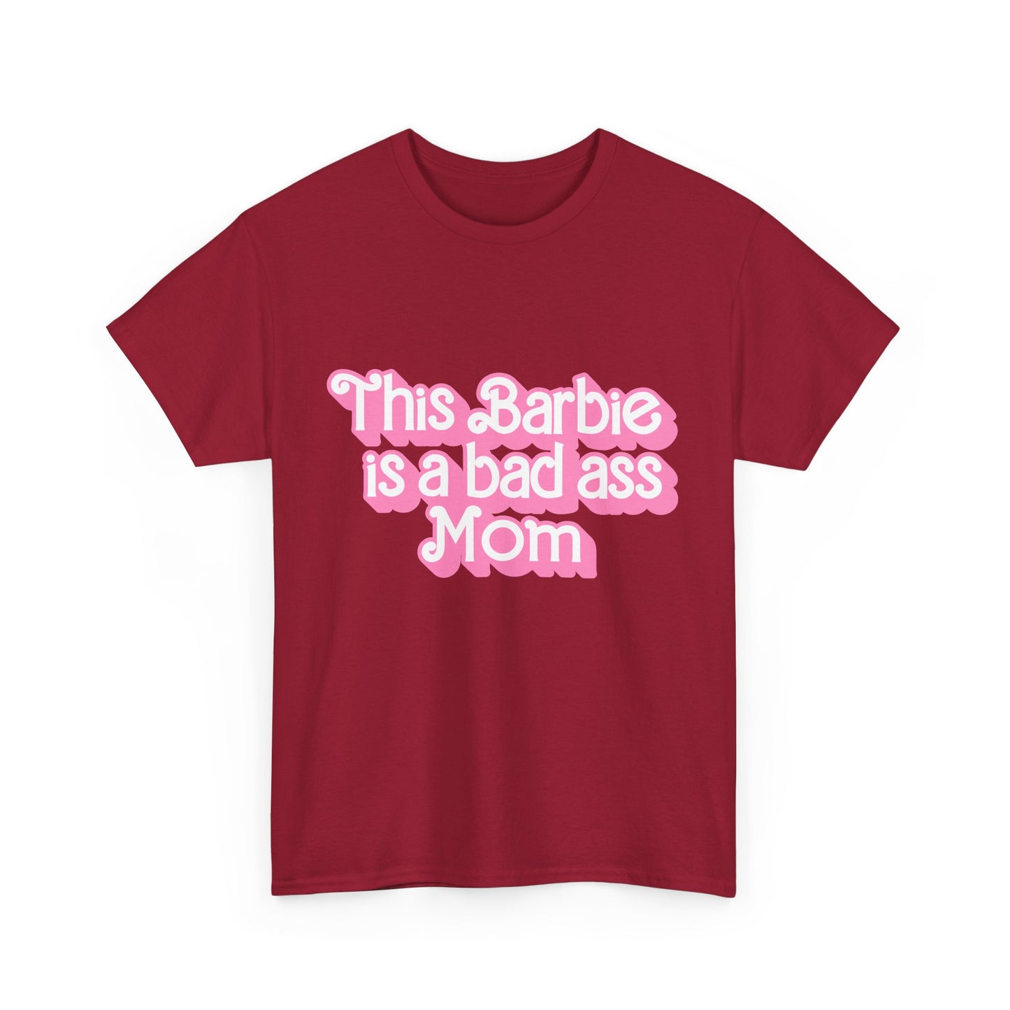 Bad Ass Mom Unisex Heavy Cotton Tee - Fun, Stylish Tee for Moms - Cute Gift for Mother's Day & Birthdays