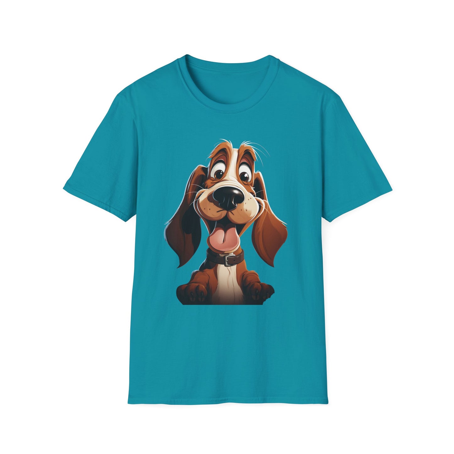 Cute Cartoon Dog Unisex Softstyle T-Shirt - Perfect for Pet Lovers