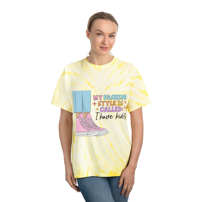 My Fashion Style Tie-Dye Tee for Moms - Bright Yellow Cyclone Design