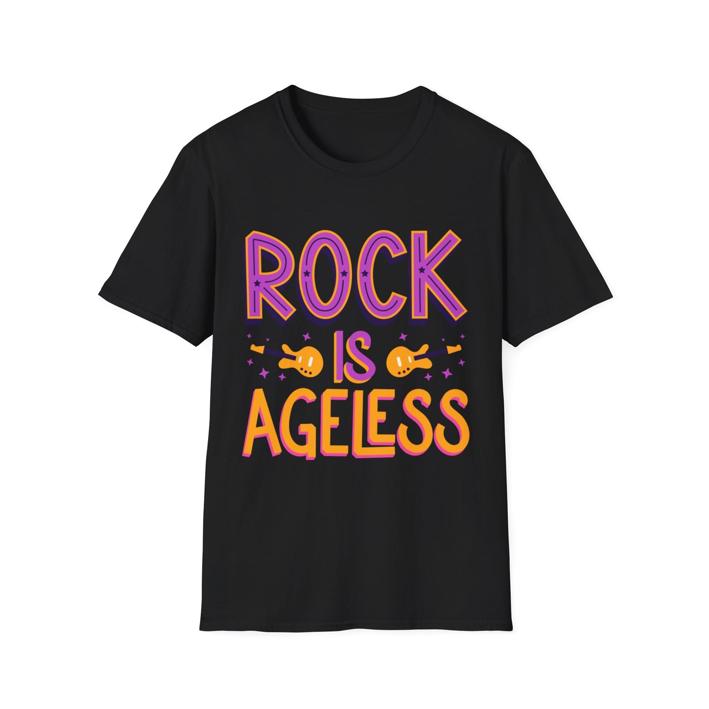 Rock is Ageless T-Shirt | Unisex Softstyle Tee for Music Lovers, Festival Wear, Gift for Musicians, Retro Apparel