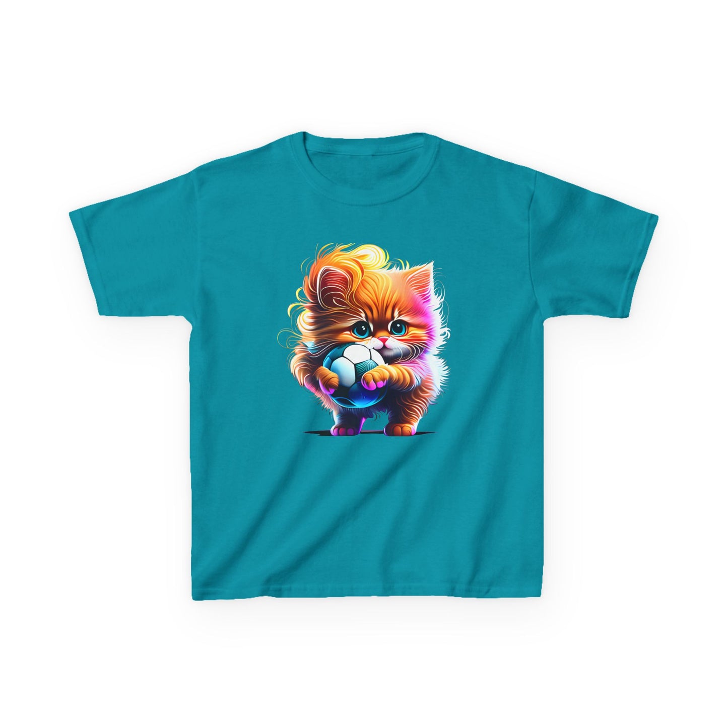 Colorful Kitten Kids Tee - Fun, Playful Cotton T-Shirt for Cat Lovers