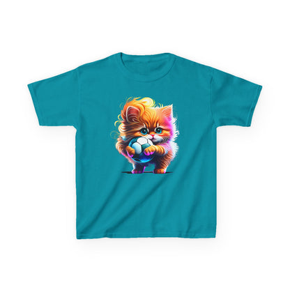 Colorful Kitten Kids Tee - Fun, Playful Cotton T-Shirt for Cat Lovers