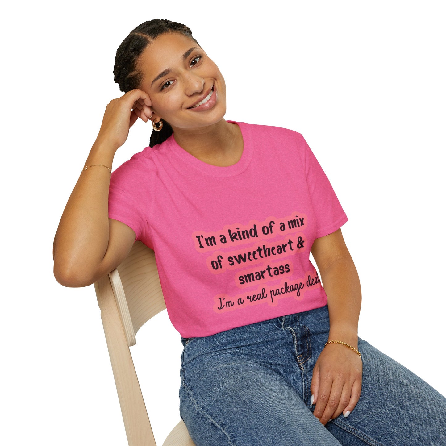 Funny Quote Unisex Softstyle T-Shirt - "I'm a mix of sweetheart & smartass"