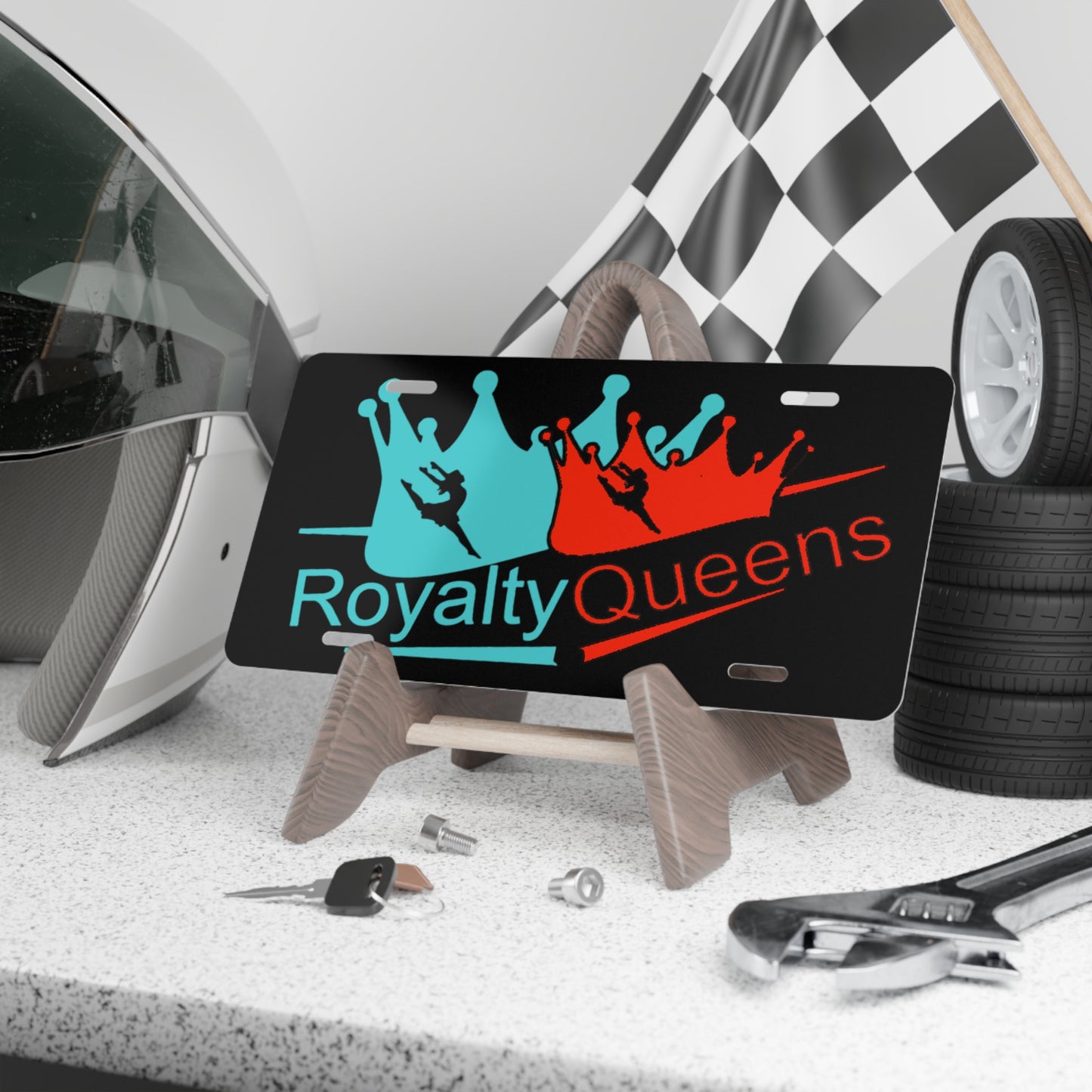 Royalty Queens Vanity Plate - Fun Custom License Plate for Car Enthusiasts, Gift for Her, Unique Decor, Crown Design, Statement Piece