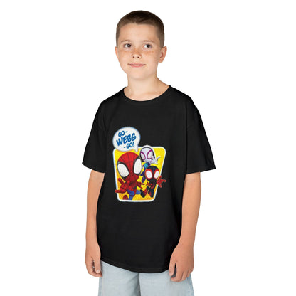 Spiderman Kids Heavy Cotton Tee - Playful Superhero Shirt for Young Fans