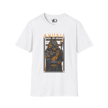 Anubis Unisex Softstyle T-Shirt, Egyptian Mythology Tee, Graphic Tee, Casual Wear for Fans, Gift for Halloween or Birthdays