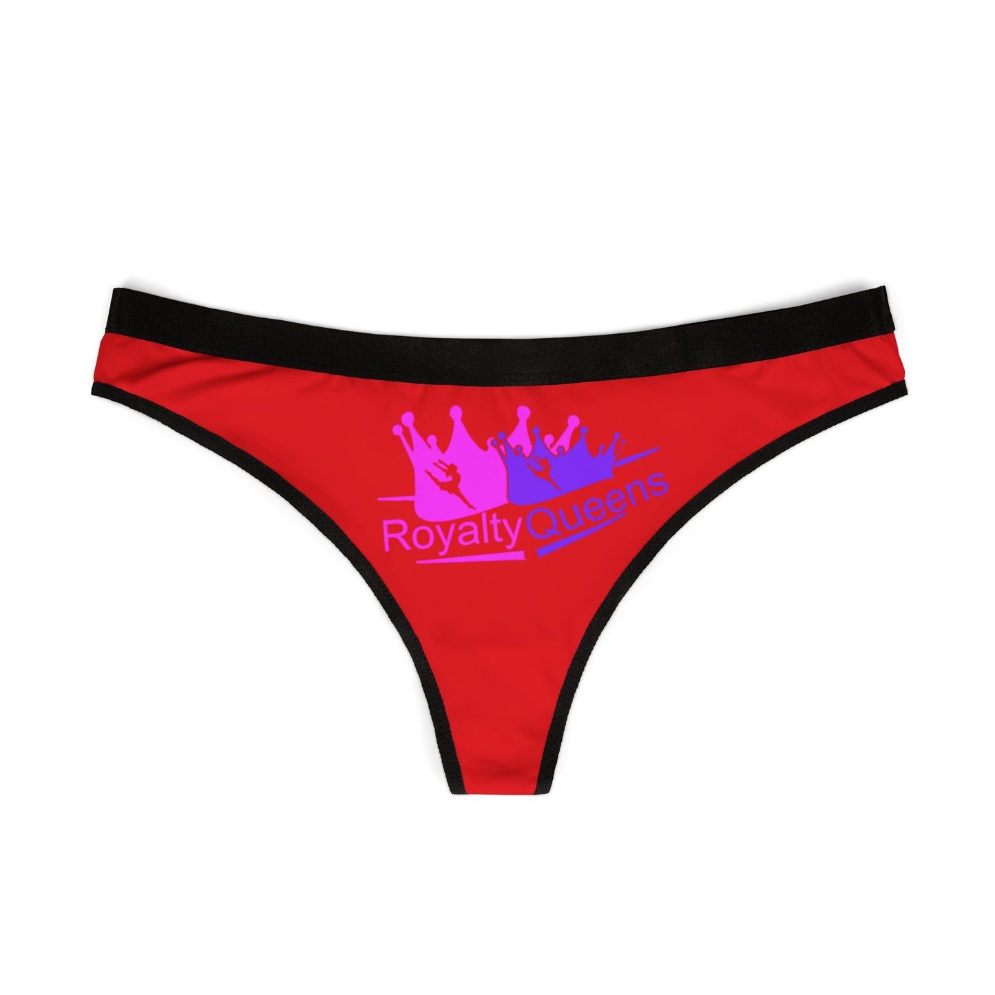 Royalty Queens Women's Thongs - Bold Red AOP Underwear, Comfortable Fashion for Everyday, Gifts for Her, Party Lingerie, Intimate Essentials