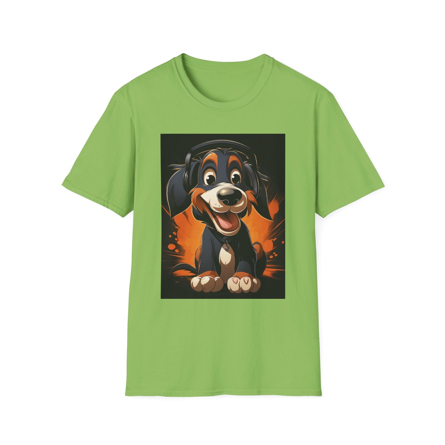 Happy Dog Graphic Unisex Softstyle T-Shirt - Perfect for Dog Lovers