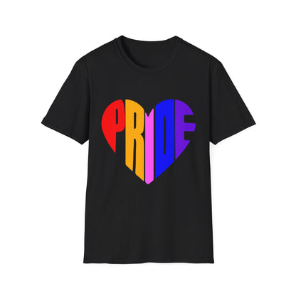 Pride Heart T-Shirt, LGBTQ Apparel, Unisex T-Shirt, Softstyle Tee, Gay Pride Shirt, Celebration Wear, Rainbow Love Tee