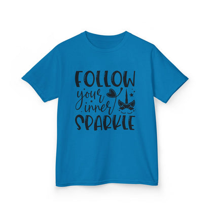 Kids Heavy Cotton™ Tee - Follow Your Inner Sparkle T-Shirt for Creative Kids