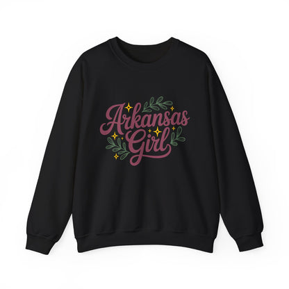 Sweatshirt — "Arkansas Girl" Floral Crewneck