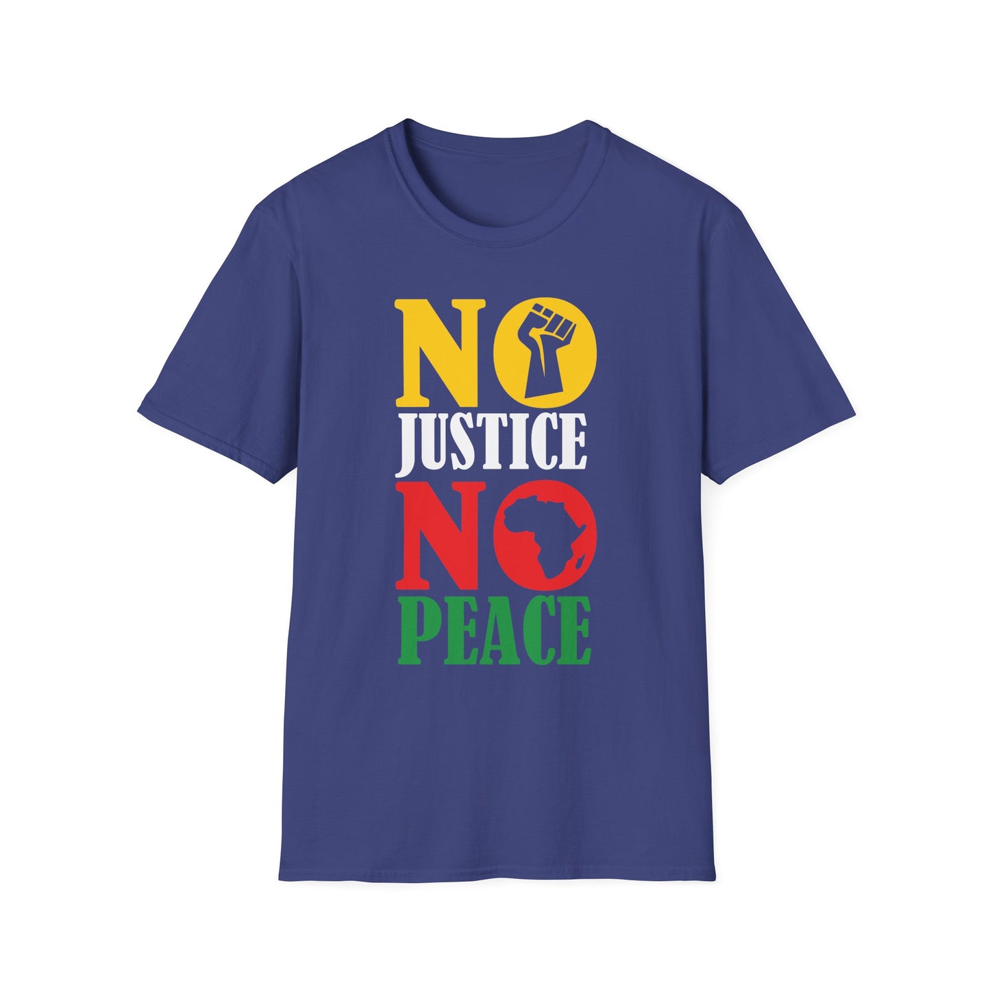 Justice No Peace T-Shirt | Unisex Softstyle Tee | Activism Apparel | Social Justice Gift | Orange Protest Shirt | Statement Tee