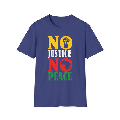 Justice No Peace T-Shirt | Unisex Softstyle Tee | Activism Apparel | Social Justice Gift | Orange Protest Shirt | Statement Tee