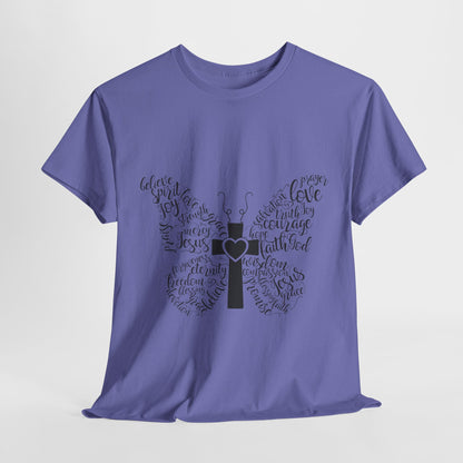 Inspirational Butterfly Unisex Heavy Cotton Tee - Love and Hope Design