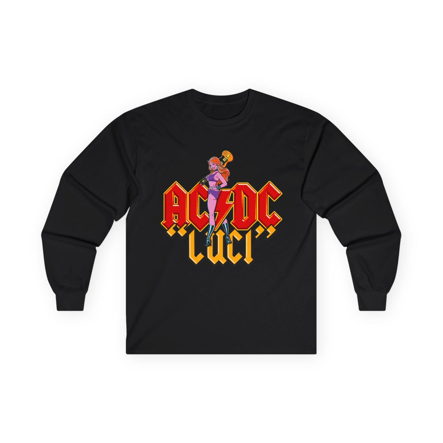 AC/DC Luci Long Sleeve Tee — Retro Rock Band Graphic Shirt