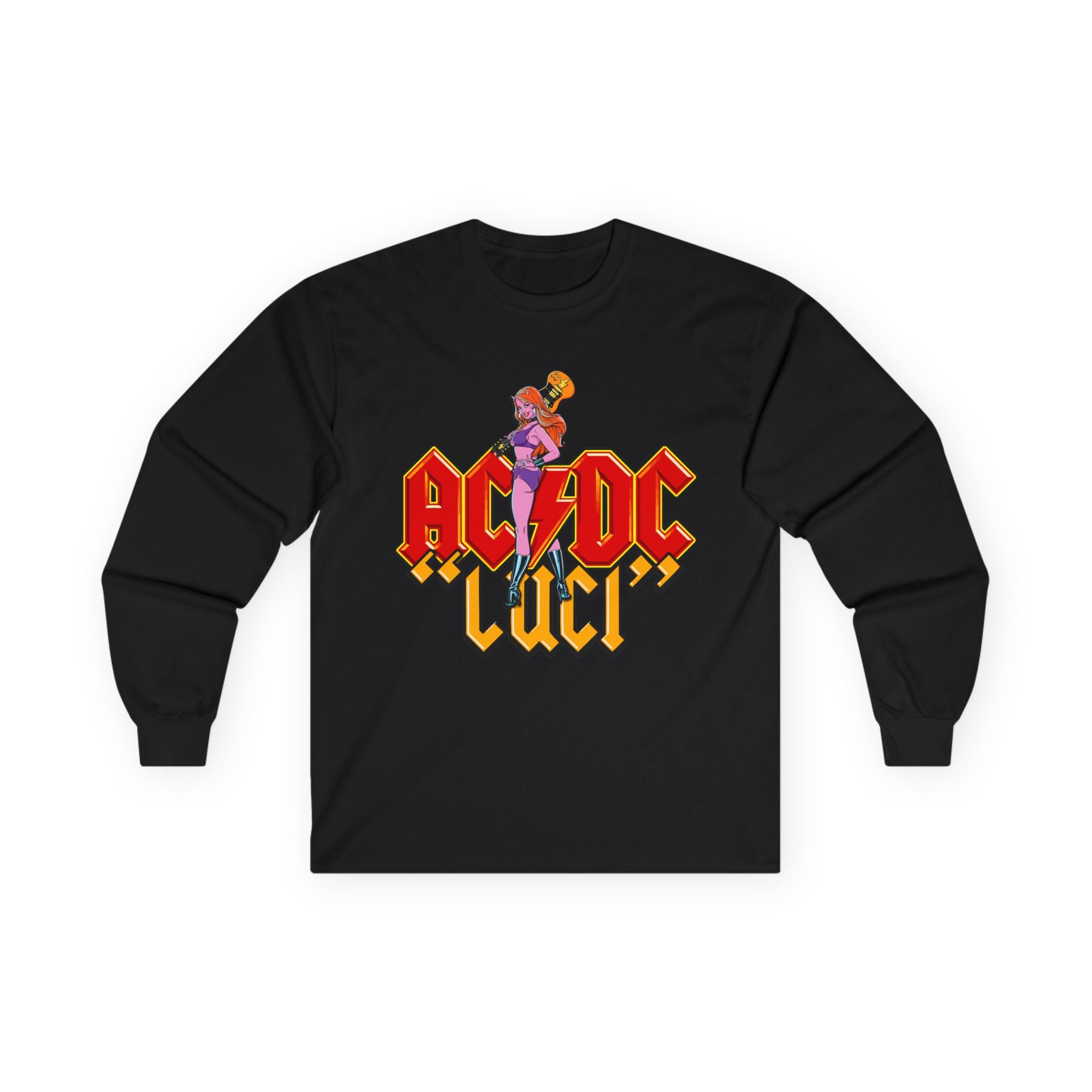 AC/DC Luci Long Sleeve Tee — Retro Rock Band Graphic Shirt