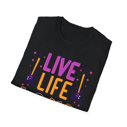 Live Life Loud Unisex Softstyle T-Shirt, Music Lover Gift, Concert Outfit, Rock Band Tee, Birthday Present, Festival Wear
