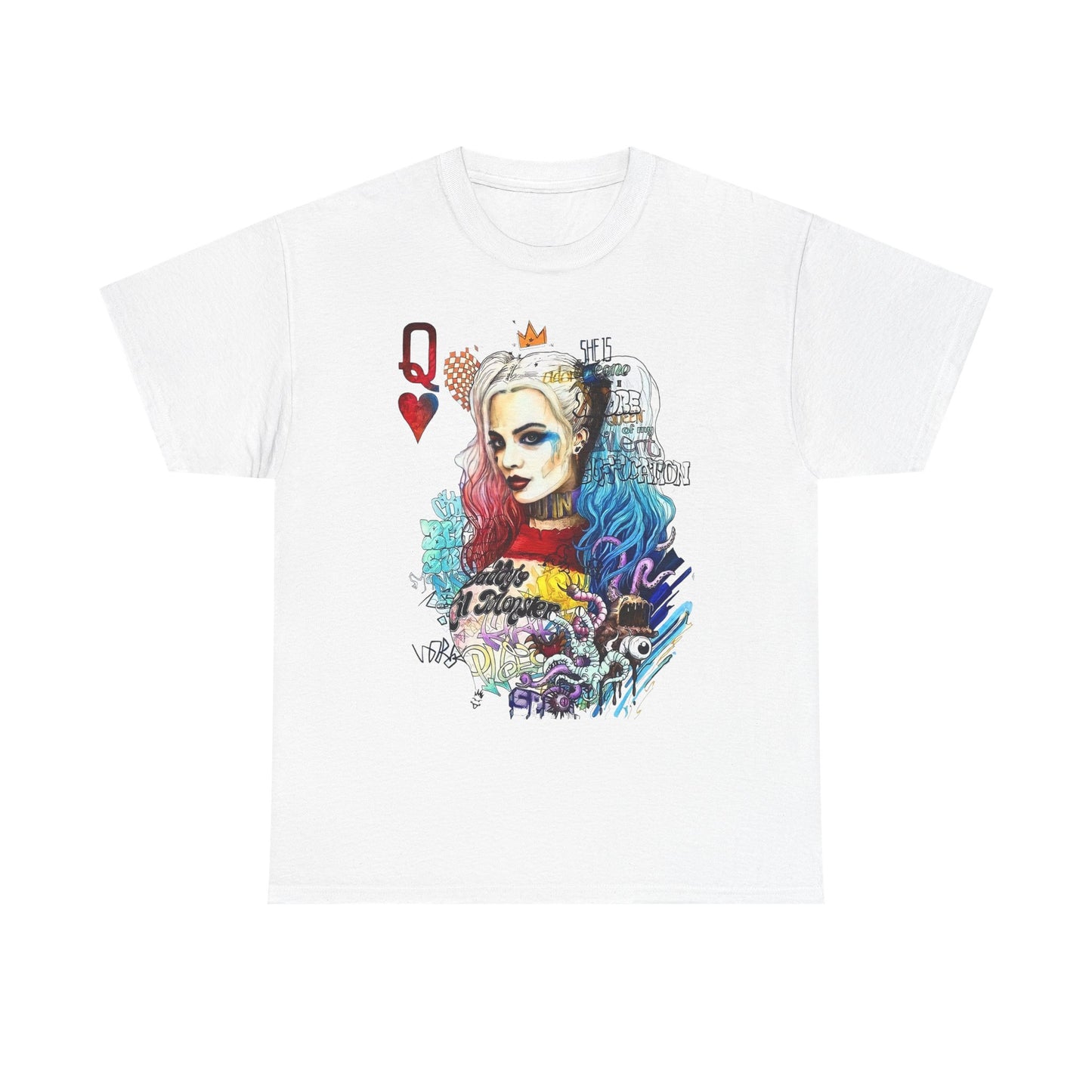Harley Quinn Inspired Unisex Heavy Cotton Tee - Bold Graphic Design