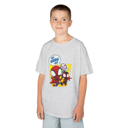 Spiderman Kids Heavy Cotton Tee - Playful Superhero Shirt for Young Fans