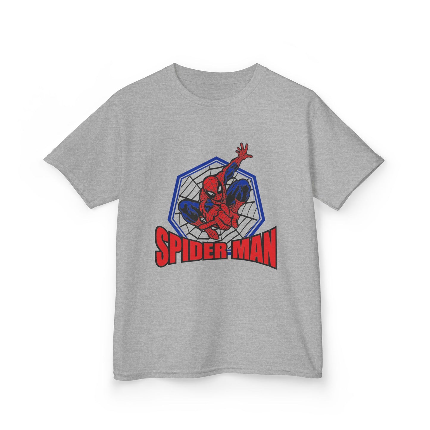 Kids Spider-Man Heavy Cotton Tee, Superhero Shirt, Marvel Tee for Boys, Birthday Gift, Comic-themed Apparel, Playwear