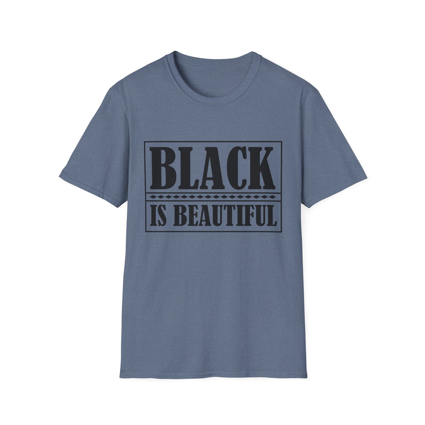Unisex Softstyle T-Shirt, "Black is Beautiful" Tee, Affirmation Shirt, Everyday Wear, Gift for Activists, Comfort and Style