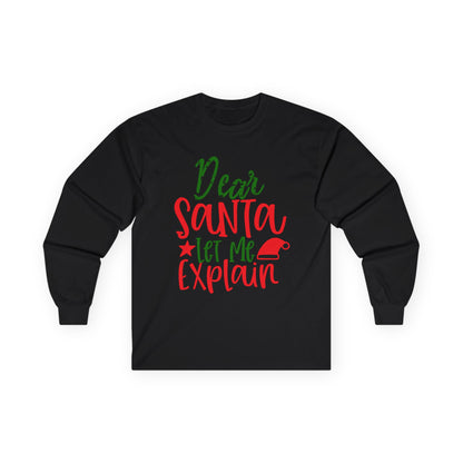 Unisex Holiday Long Sleeve Tee - Perfect for Christmas, Family Gatherings, Fun Gift, Cozy Winter Wear, Dear Santa Design