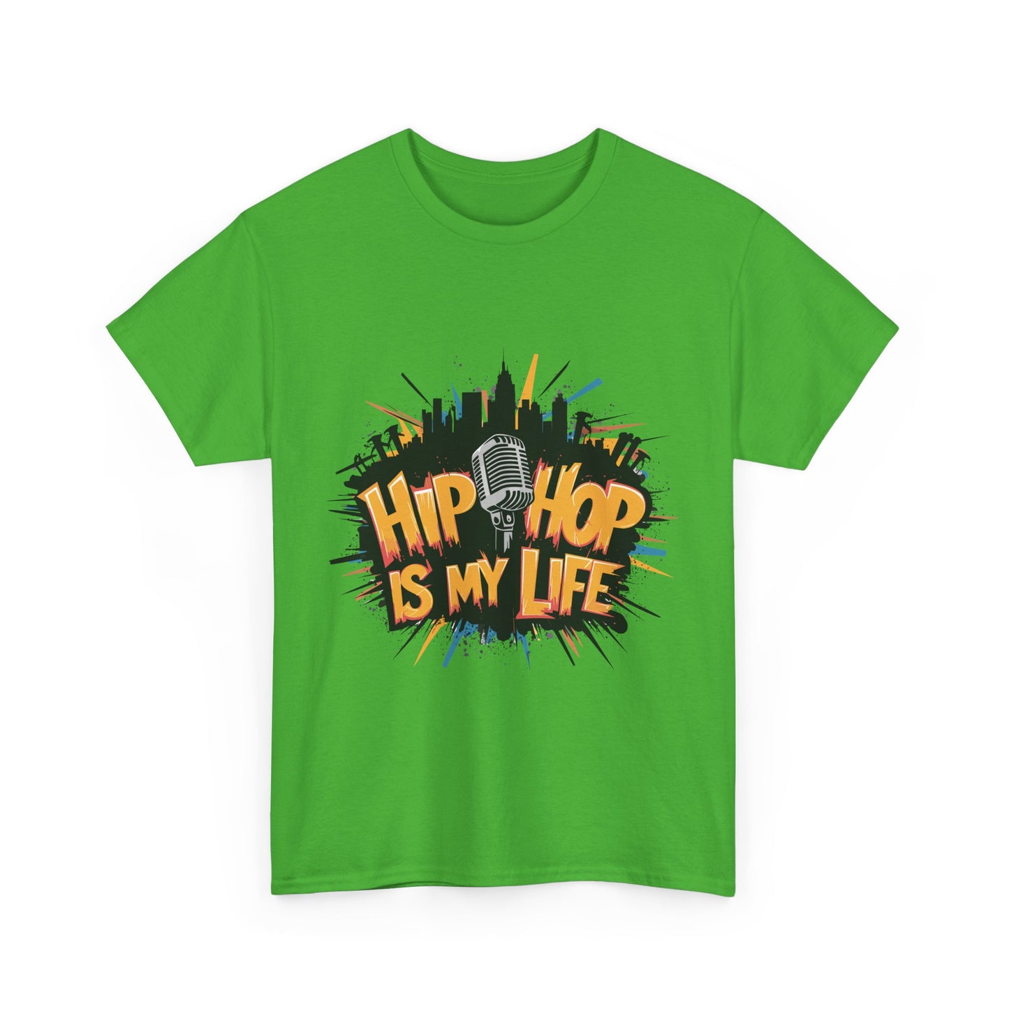 Hip Hop Is My Life Unisex Heavy Cotton Tee, Music Lover Gift, Streetwear T-Shirt, Cool Graphic Tee, Youthful Style, Everyday Casual Wear