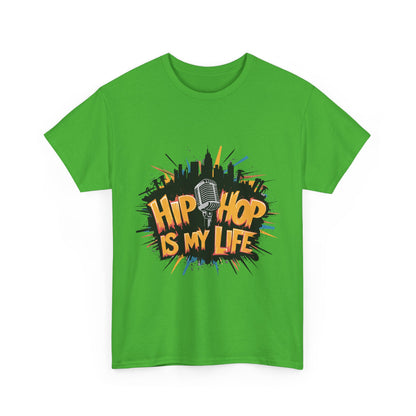 Hip Hop Is My Life Unisex Heavy Cotton Tee, Music Lover Gift, Streetwear T-Shirt, Cool Graphic Tee, Youthful Style, Everyday Casual Wear
