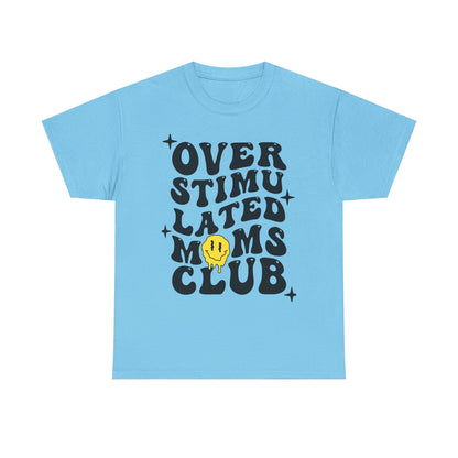 Overstimulated Moms Club Unisex Heavy Cotton Tee - Vibrant Orange T-Shirt for Busy Moms