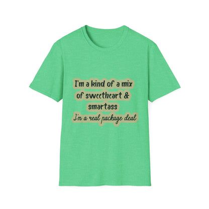 Funny Quote Unisex Softstyle T-Shirt - "I'm a mix of sweetheart & smartass"