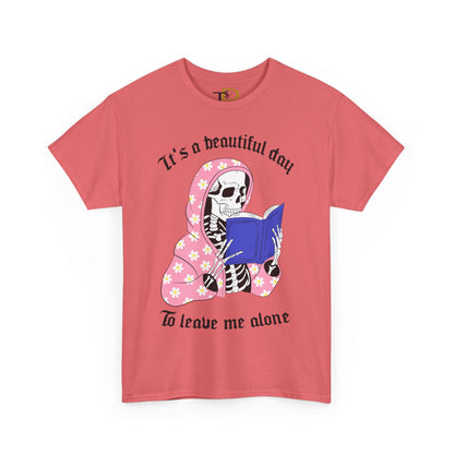 Skeleton Reading Coffin Vibes Unisex Heavy Cotton Tee