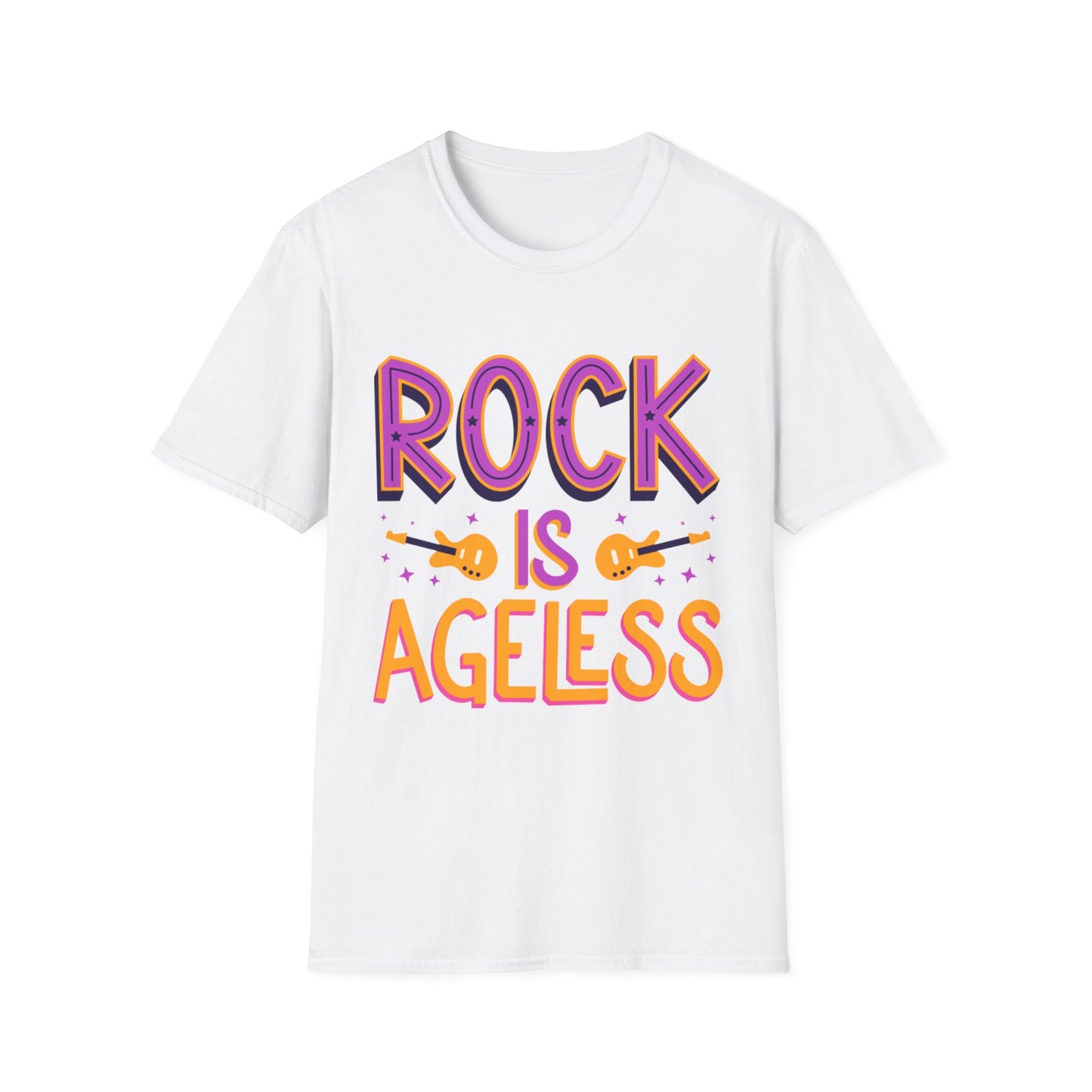 Rock is Ageless T-Shirt | Unisex Softstyle Tee for Music Lovers, Festival Wear, Gift for Musicians, Retro Apparel