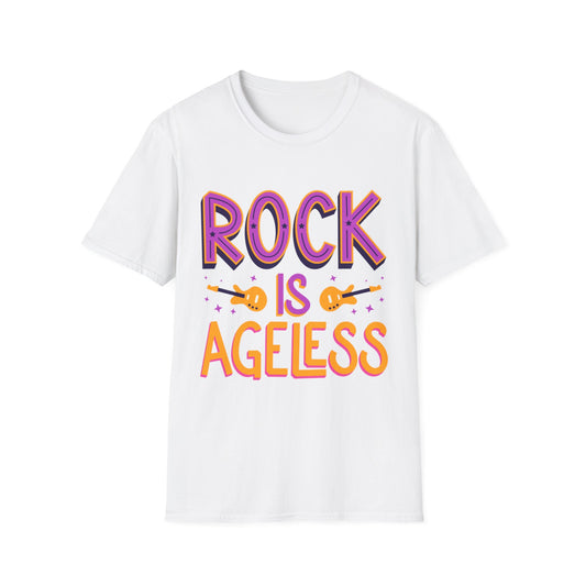 Rock is Ageless T-Shirt | Unisex Softstyle Tee for Music Lovers, Festival Wear, Gift for Musicians, Retro Apparel