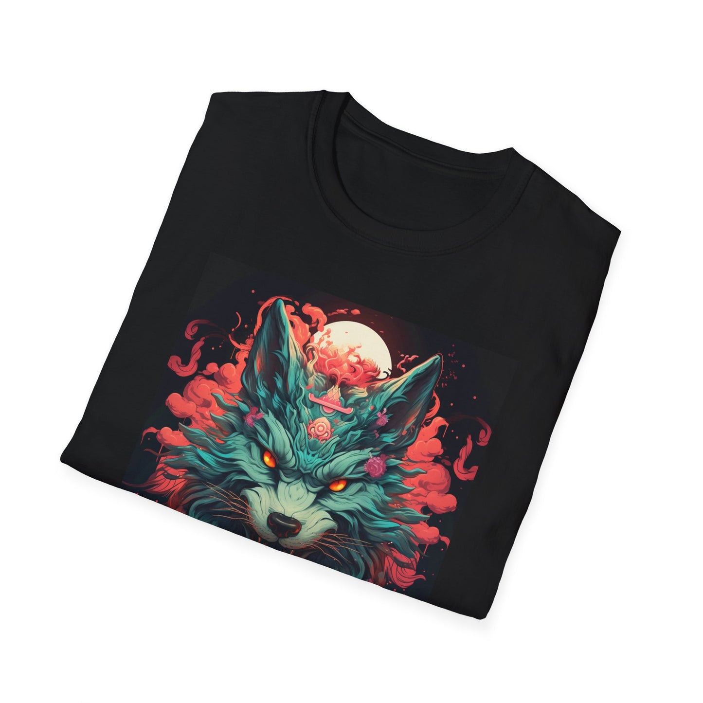 Mystical Wolf Unisex T-Shirt - Softstyle Tee, Graphic Tee, Animal Lover Gift, Unique Apparel, Nature-Inspired Clothing