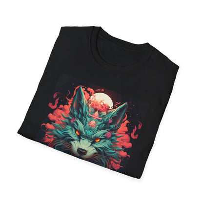 Mystical Wolf Unisex T-Shirt - Softstyle Tee, Graphic Tee, Animal Lover Gift, Unique Apparel, Nature-Inspired Clothing